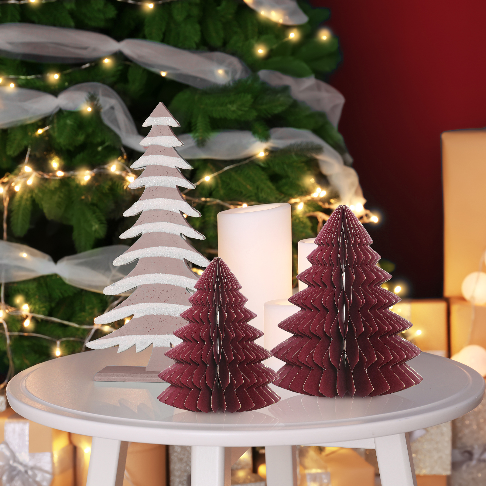 New Claret-Red Design Honeycomb paper Tree ornaments-01.jpg